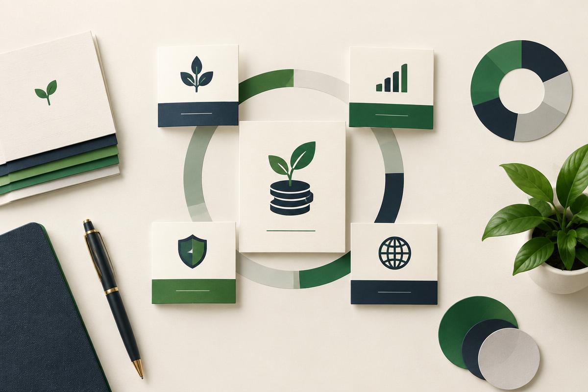 Abstract investing editorial visual